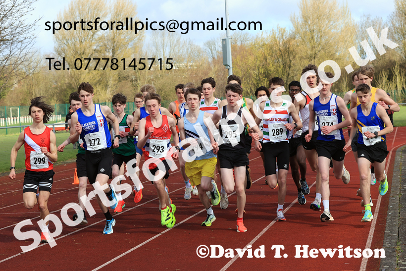 Mens Under-17s Young Athletes 5k, 2026 Northern Mens 12 and Womens 6 Stage Road Relays and Young Athletes 5k, Sheepmount Stadium, Carlisle. Photo: David T. Hewitson/Sports for All Pics